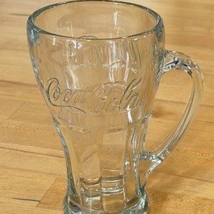 Clear Libby Coca Cola (debossed w handle) one clear glass - heavy weight